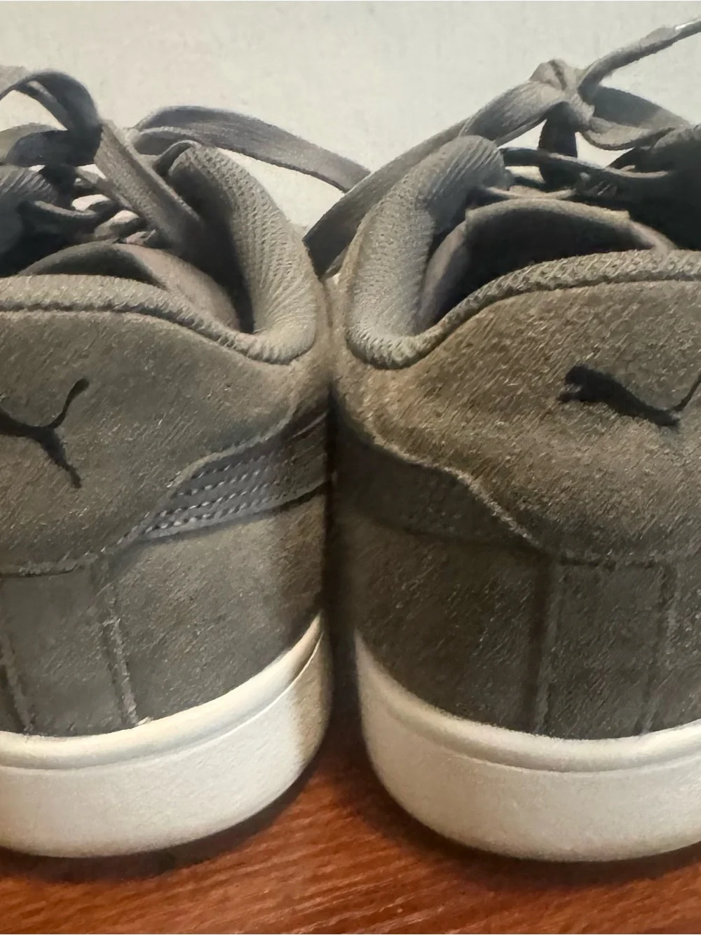 Puma Gray Suede Low-Top Sneakers
